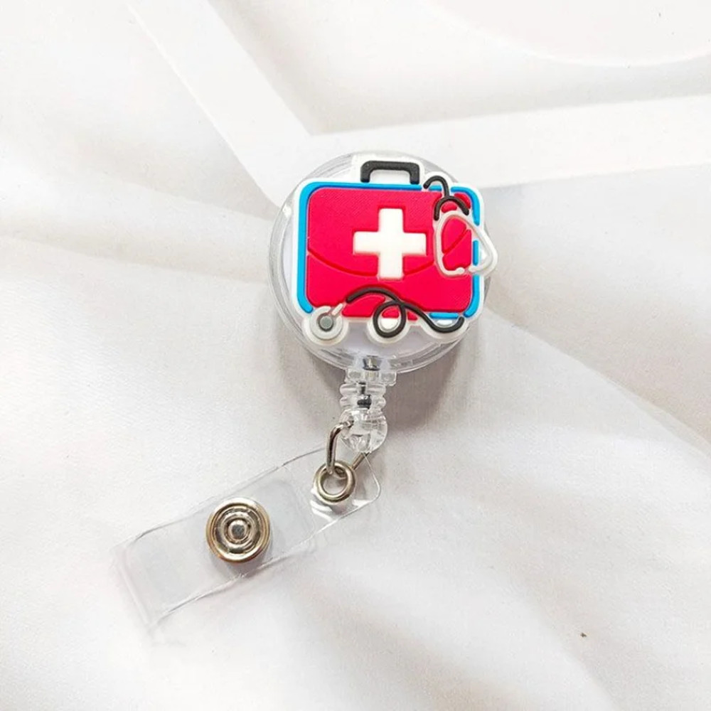 Creative Cartoon Nurse ID Badge Clip Retractable Reel Easy Pull Clip Set For Medical Professionals 10