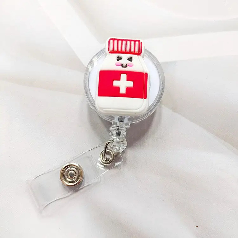 Creative Cartoon Nurse ID Badge Clip Retractable Reel Easy Pull Clip Set For Medical Professionals 17
