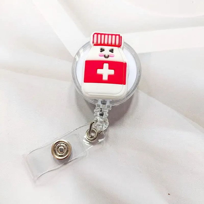Creative Cartoon Nurse ID Badge Clip Retractable Reel Easy Pull Clip Set For Medical Professionals 17