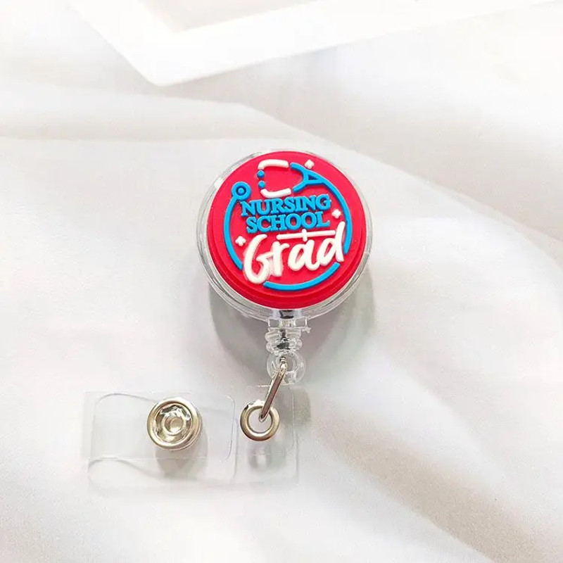 Creative Cartoon Nurse ID Badge Clip Retractable Reel Easy Pull Clip Set For Medical Professionals 19