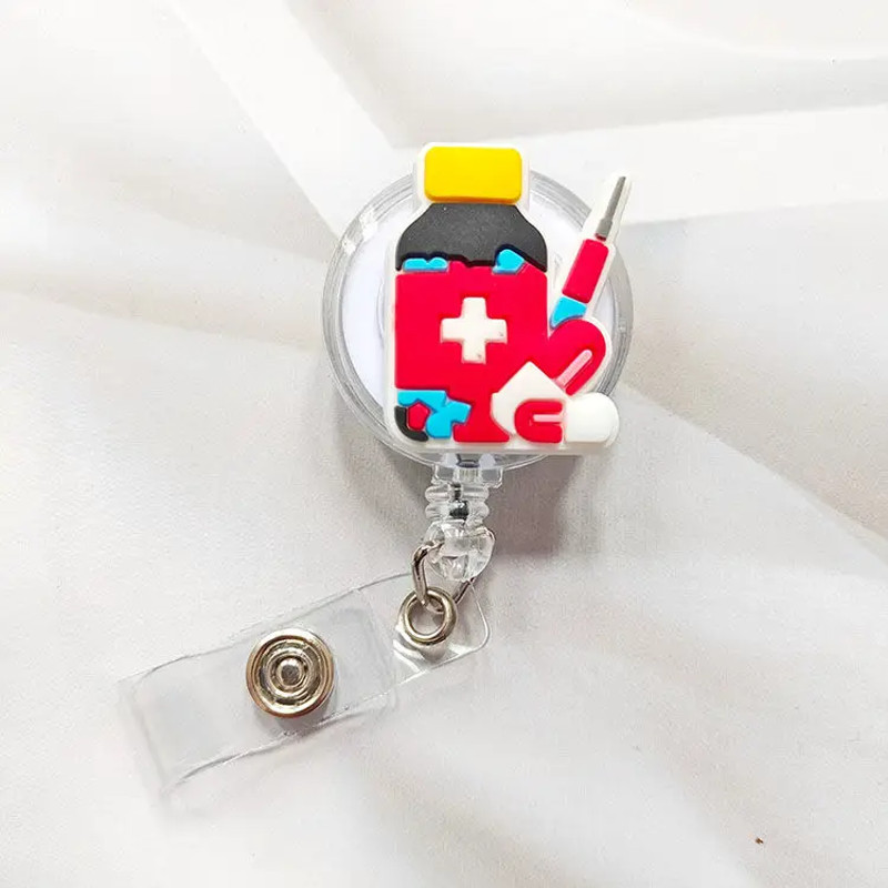Creative Cartoon Nurse ID Badge Clip Retractable Reel Easy Pull Clip Set For Medical Professionals 20
