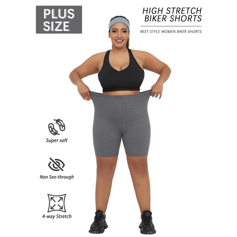 Super Soft Plus Size Biker Shorts For Women, No See Through, Workout, Running, Yoga, Athletic Shorts