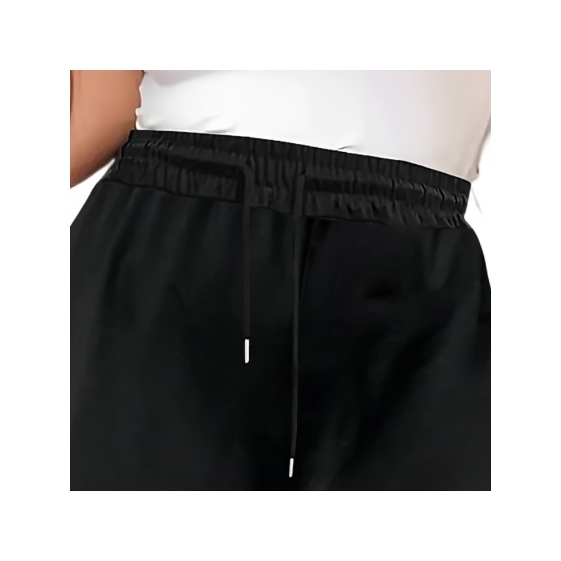 New Womens Plus Size Pants Casual Fashion Drawstring Versatile Solid Color Commuter Pants For Sprin 3
