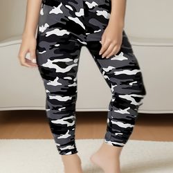 plus size leggings, high stretch camouflage print, cropped sports pants, women's athletic wear, casual tight fit