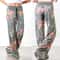 Women's Loose Fit Lounge Pants, Stretch Yoga Pants, Casual Wide Leg Printing Pajama Pants with Drawstring
