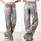 Women's Loose Fit Lounge Pants, Stretch Yoga Pants, Casual Wide Leg Printing Pajama Pants with Drawstring