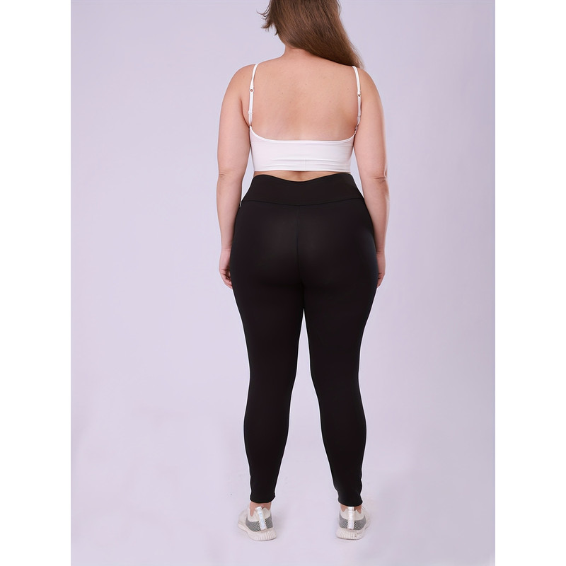 Warm Plus Size Leggings, High Waisted Fleece Lined, Thick Stretchy Long Pants for Cold Weather