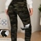 Super Elastic Leggings for Women, Plus Size, Military Green Camouflage, Soft Sports Outerwear, Cropped Tight Pants