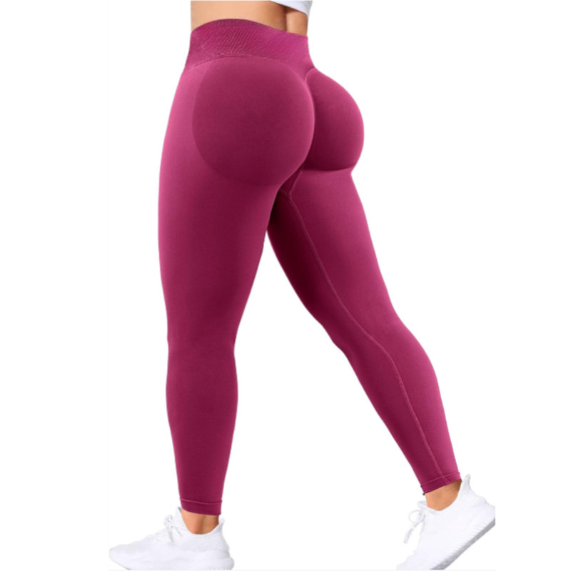 Seamless Yoga Pants for Women, Solid Color, High Waist Tummy Control, Sexy Hip Lifting Tight Sports Pants for Fitness