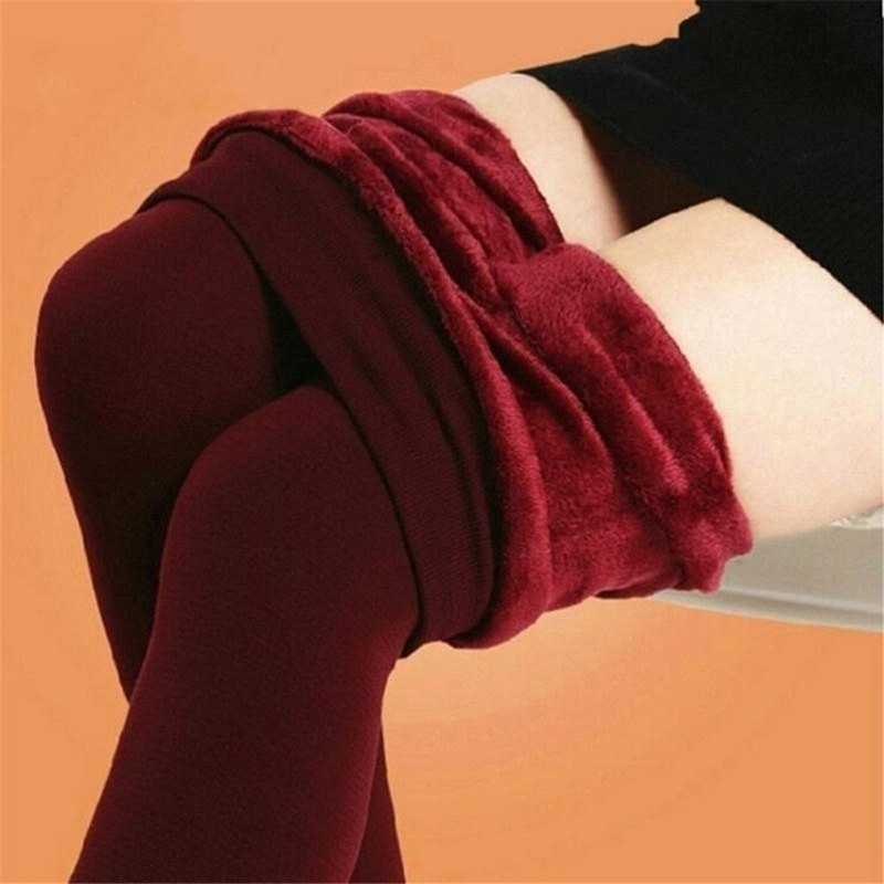 Women's Winter Thermal Leggings, Fluff Lined, Warm Thick Pantyhose, Stretch Slim Pants