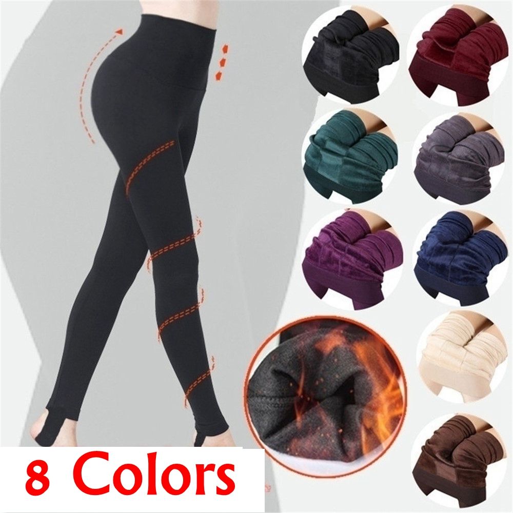 Women's Winter Thermal Leggings, Fluff Lined, Warm Thick Pantyhose, Stretch Slim Pants
