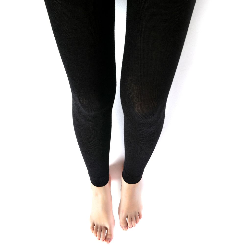 Soft Stretchy Black Thermal Leggings For Women Microfiber Full Length Leggings 3