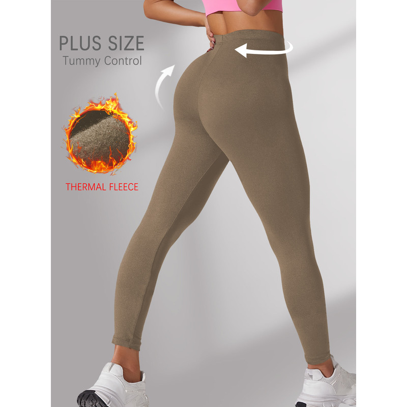 Super Soft Fleece Lined Leggings, Plus Size Thermal Winter Pants, for Cold Weather Running, Yoga, and Workout