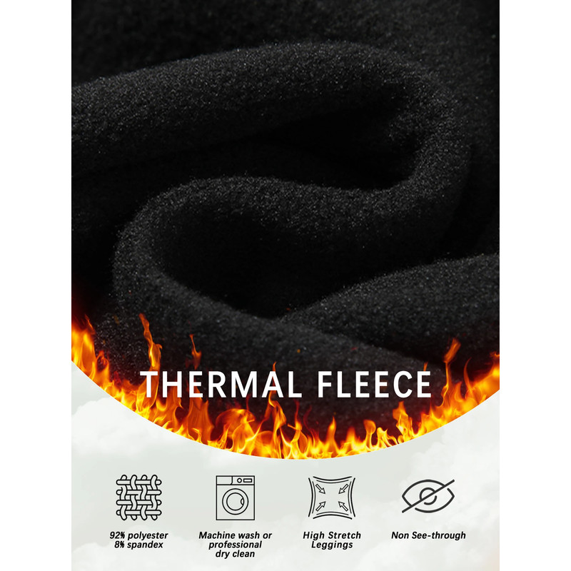 Super Soft Fleece Lined Leggings, Plus Size Thermal Winter Pants, for Cold Weather Running, Yoga, and Workout