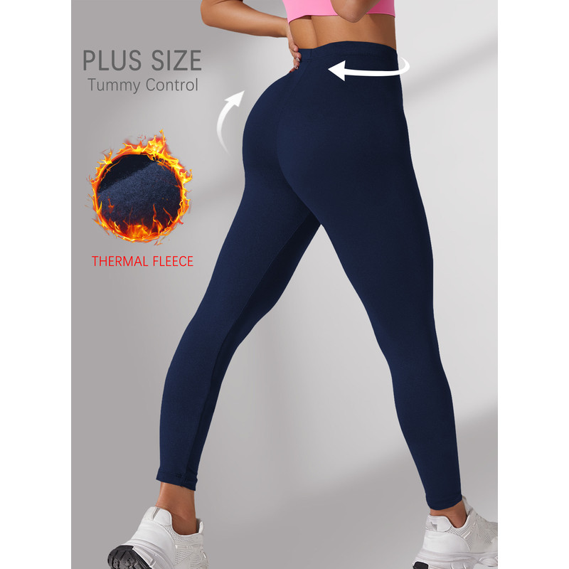 Super Soft Fleece Lined Leggings, Plus Size Thermal Winter Pants, for Cold Weather Running, Yoga, and Workout