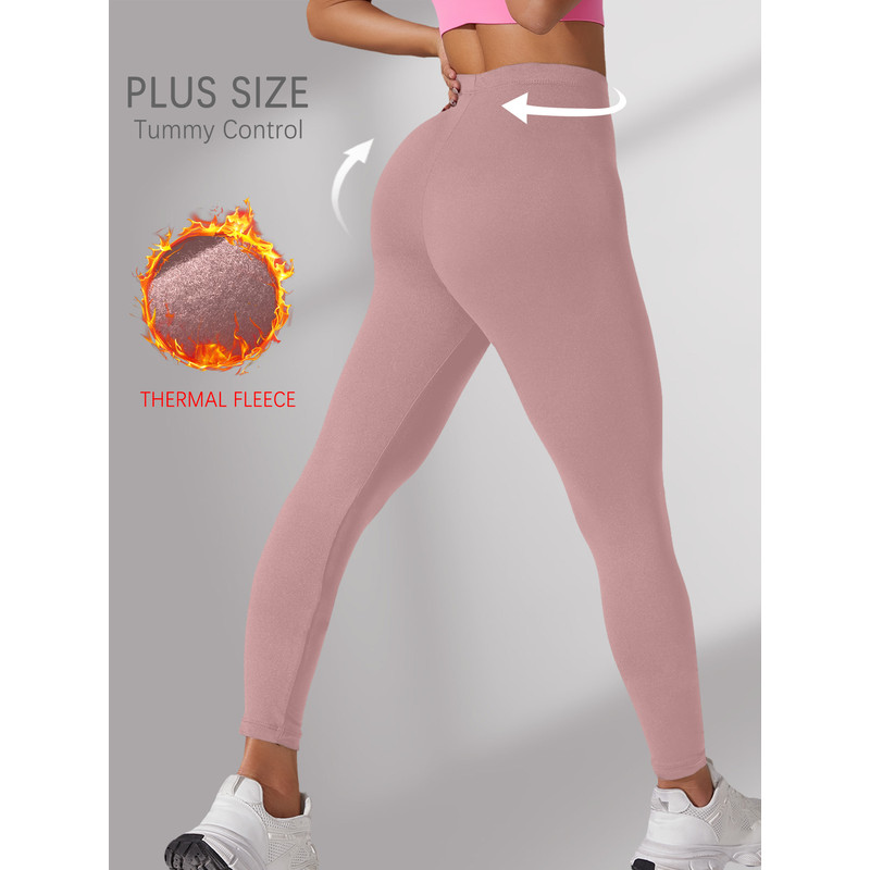 Super Soft Fleece Lined Leggings, Plus Size Thermal Winter Pants, for Cold Weather Running, Yoga, and Workout