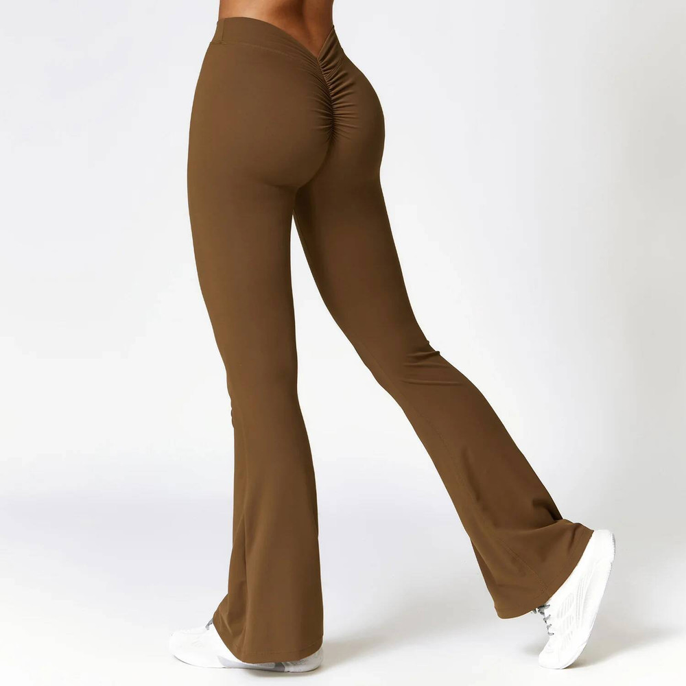 High Waist Flare Leggings, Women's Gym Fiess Sports Flared Pant, V-Shaped Hip Yoga Pants, Dance Trousers