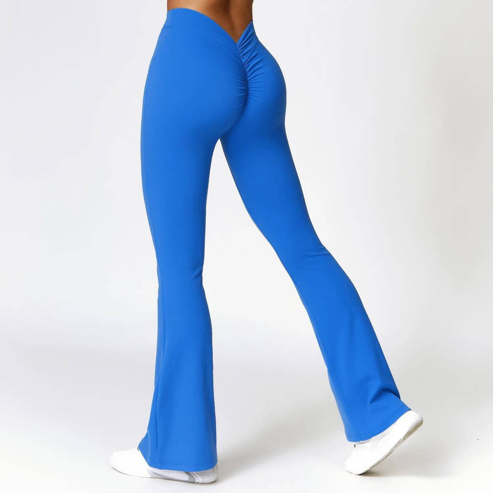 High Waist Flare Leggings, Women's Gym Fiess Sports Flared Pant, V-Shaped Hip Yoga Pants, Dance Trousers