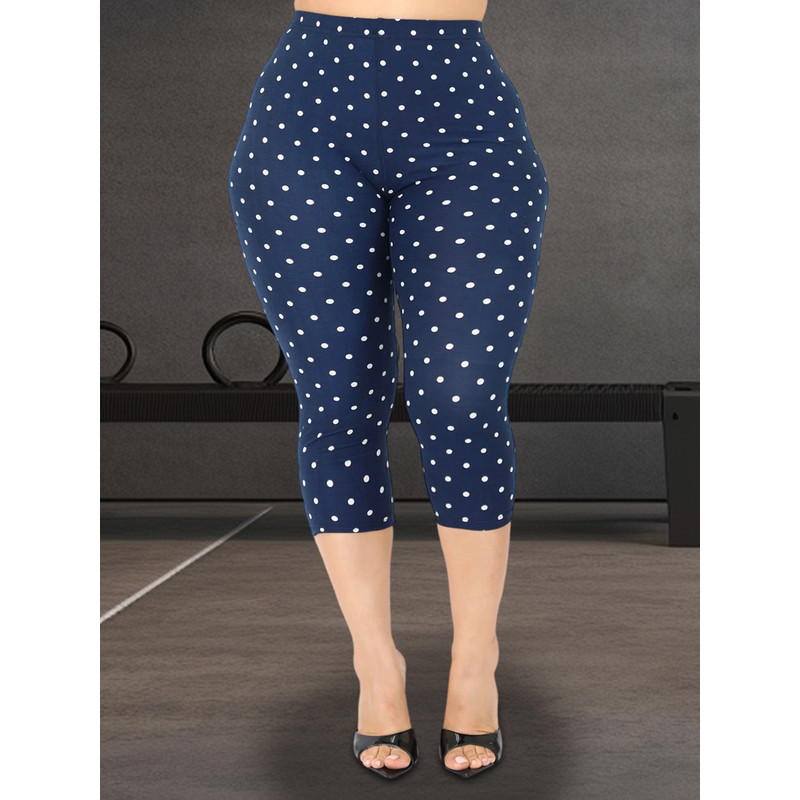 Women's Floral Print Capri Leggings, High Waist, Stretchy Cropped Pants, for Gym, Office, and Casual Wear