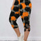 New Womens Fashion Capri Leggings High Rise Allover Cat And Pumpkin Print Cut Out Design 0