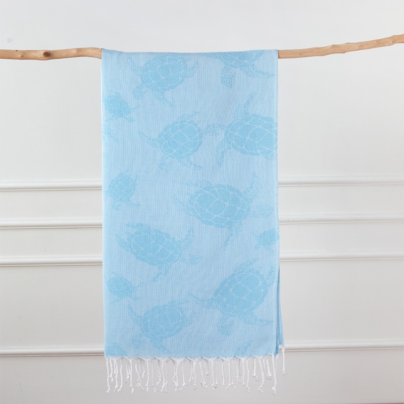 Turkish Bath Towel, Cherry Bow Beach Towel, Quick Drying, Fringed, for Sauna and Children