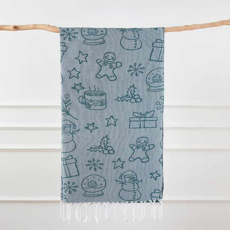 Turkish Bath Towel, Cherry Bow Beach Towel, Quick Drying, Fringed, for Sauna and Children