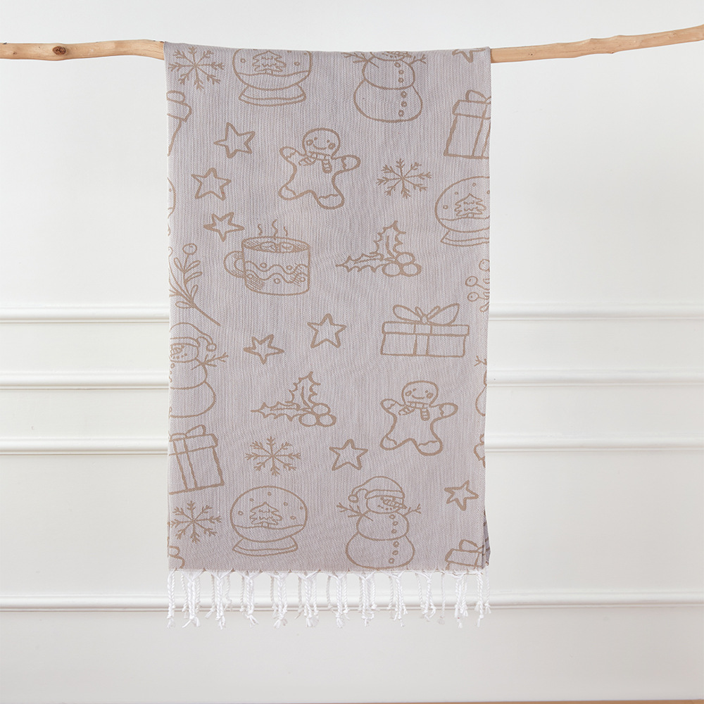 Turkish Bath Towel, Cherry Bow Beach Towel, Quick Drying, Fringed, for Sauna and Children