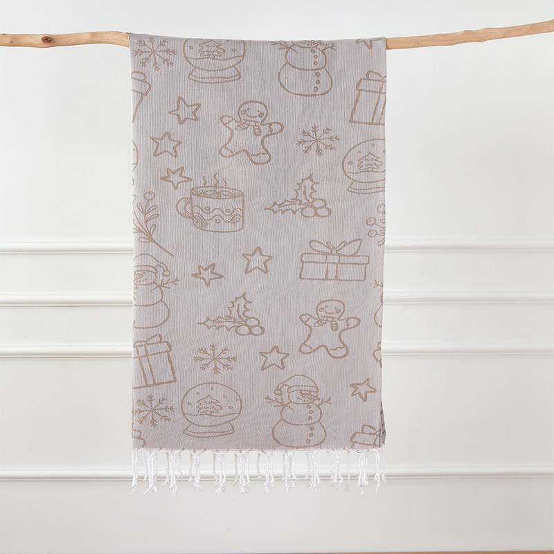 Turkish Bath Towel, Cherry Bow Beach Towel, Quick Drying, Fringed, for Sauna and Children