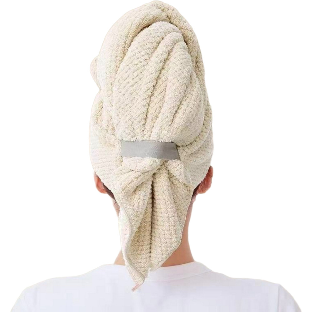 Ultra Soft Hair Towel Wrap, Large Microfiber Hair Towel with Elastic Loop, for Curly, Long and Short Hair