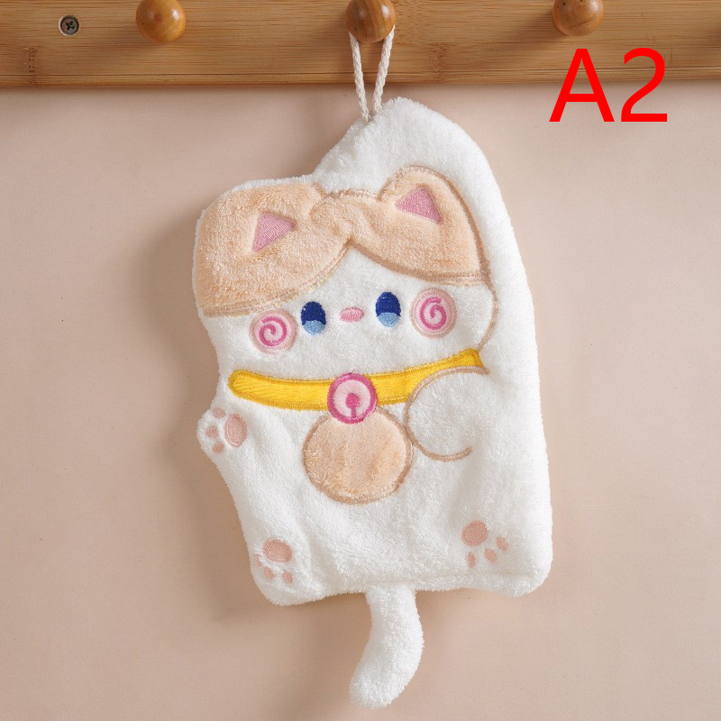 Creative Design Cartoon Hand Towel, Quick Drying and Multi Functional, Double Layer Thick Towel with Simple Pattern