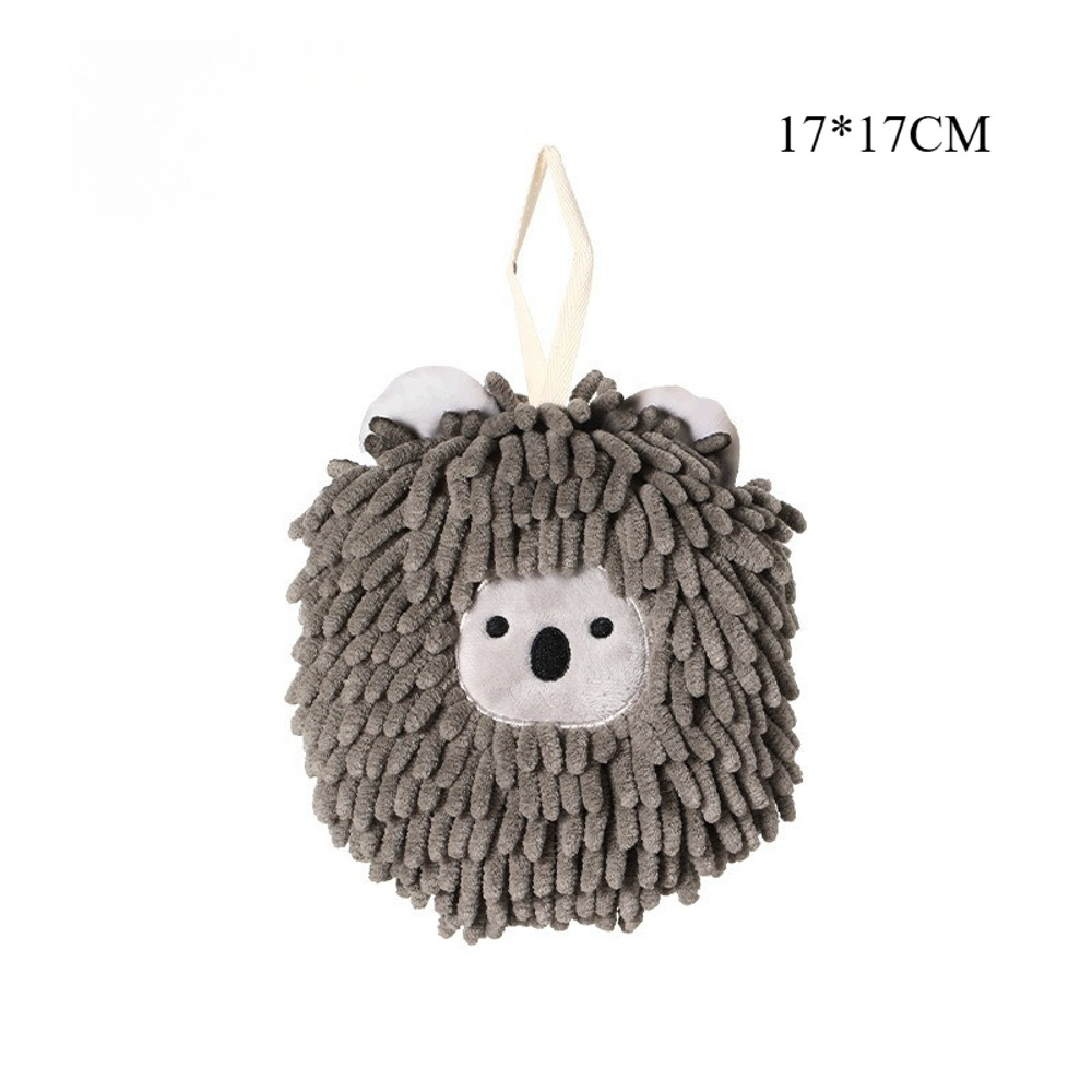 Absorbent Thick Hand Towel, Hanging Type for Bathroom and Kitchen, Cute Animals Handball for Wiping