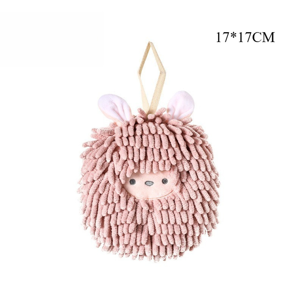 Absorbent Thick Hand Towel, Hanging Type for Bathroom and Kitchen, Cute Animals Handball for Wiping