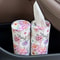 Creative Hand Drawn Paper Flower Car Tissue Holder, 2pcs Car Tissue Barrel Set, Printed Car Accessory