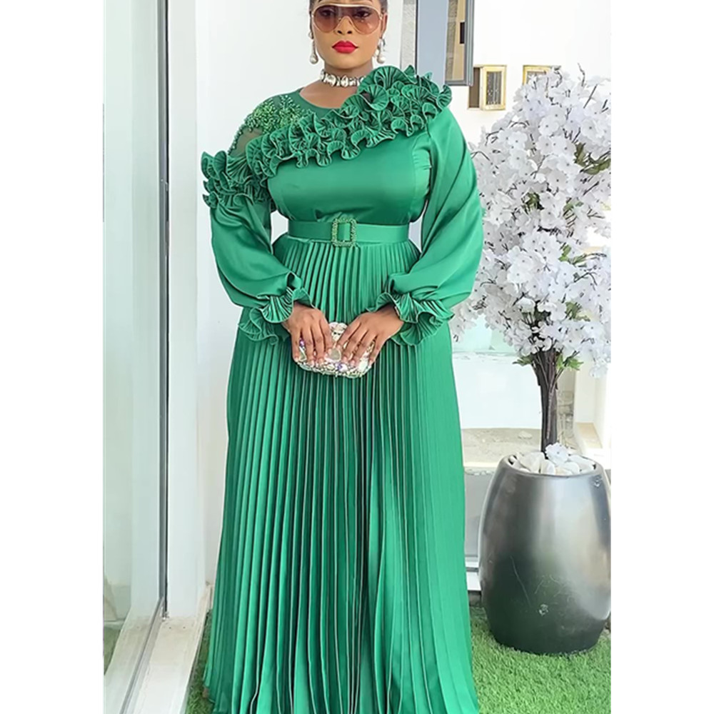 Elegant Ankara Maxi Dress, Party Dresses for Women, New Fashion, Dashiki Wedding Guest Gown, Turkey Muslim Evening