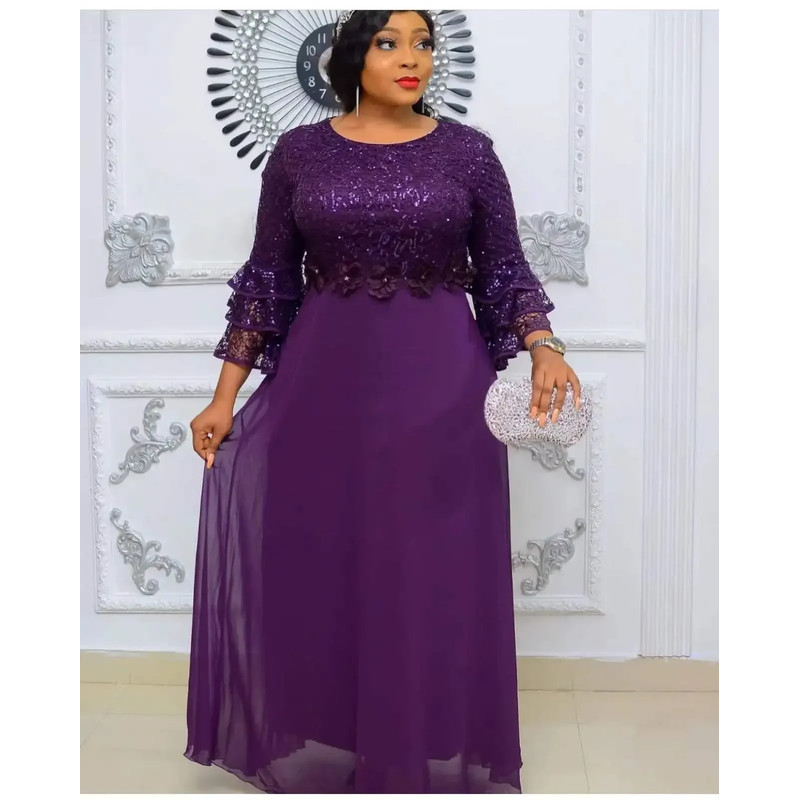 Elegant Ankara Party Dresses for Women, 2024 New Fashion Dashiki Maxi Dress, Muslim Wedding Gowns