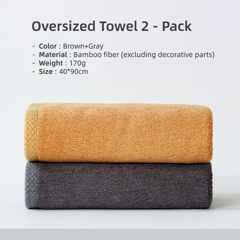 Luxury Bamboo Fiber Towels Set, Bathroom Towels, Thick Absorbent Washcloth and Face Towel for Adults
