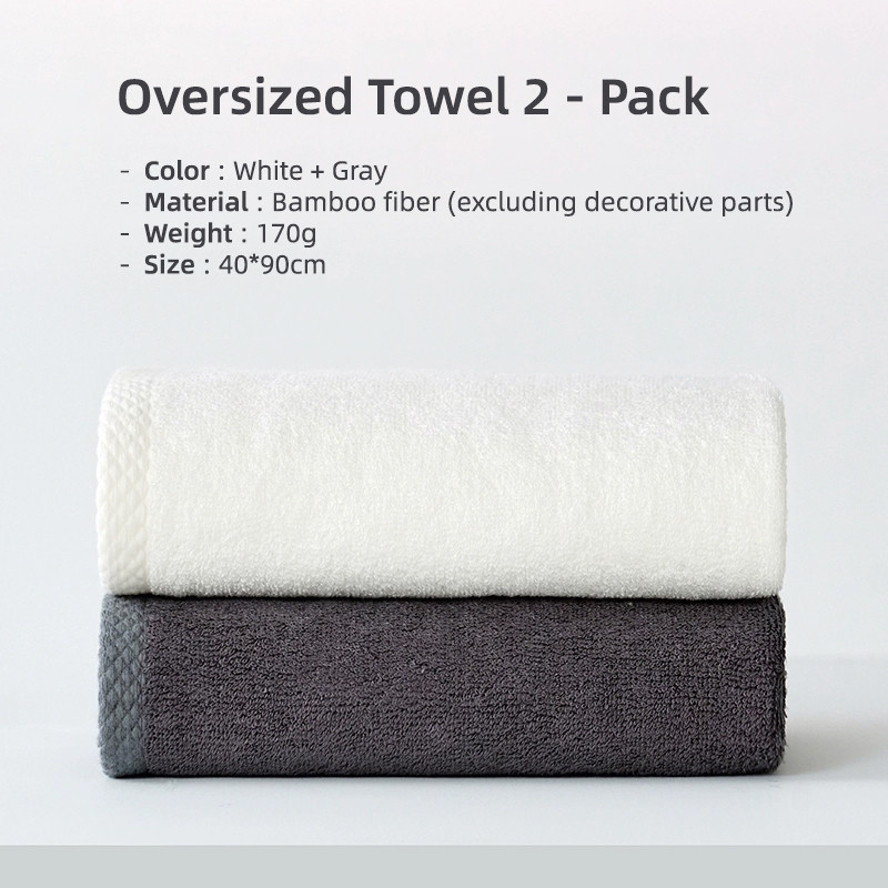 Luxury Bamboo Fiber Towels Set, Bathroom Towels, Thick Absorbent Washcloth and Face Towel for Adults
