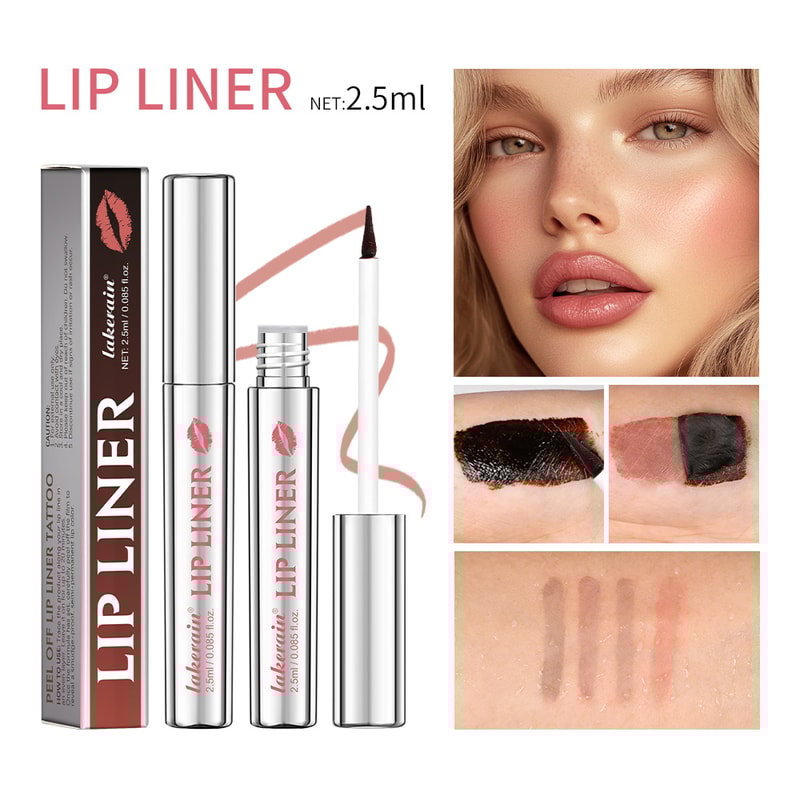 Peel Off Tattoo Waterproof Lip Liner, Lipgloss Matte Lip Tint, Long Lasting Brown Contour Lip Stain