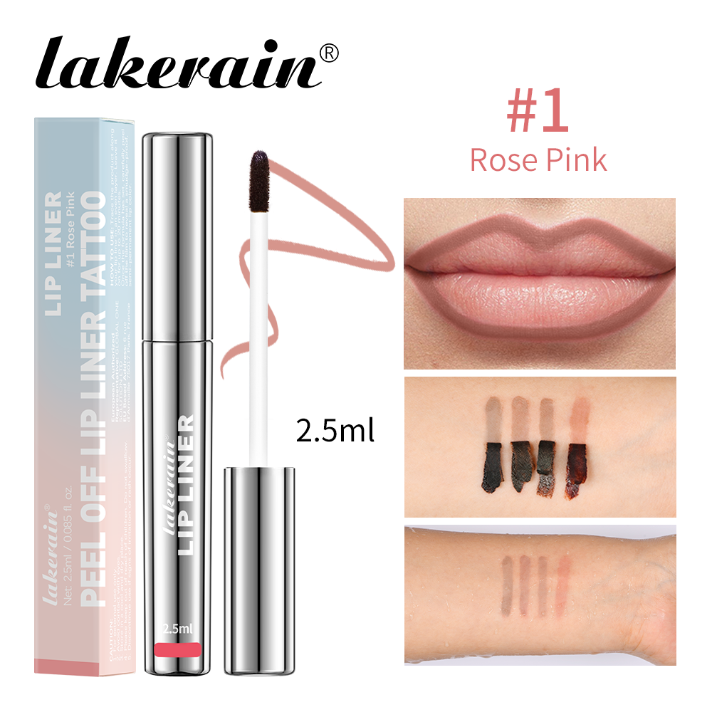 Peel Off Tattoo Waterproof Lip Liner, Lipgloss Matte Lip Tint, Long Lasting Brown Contour Lip Stain