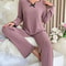 Women's Cozy Winter Pajama Set, Long Sleeve Top and Trousers, 2 Piece Loungewear, Casual Homewear