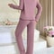 Women's Cozy Winter Pajama Set, Long Sleeve Top and Trousers, 2 Piece Loungewear, Casual Homewear