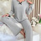 Women's Cozy Winter Pajama Set, Long Sleeve Top and Trousers, 2 Piece Loungewear, Casual Homewear