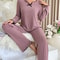 Women's Cozy Winter Pajama Set, Long Sleeve Top and Trousers, 2 Piece Loungewear, Casual Homewear