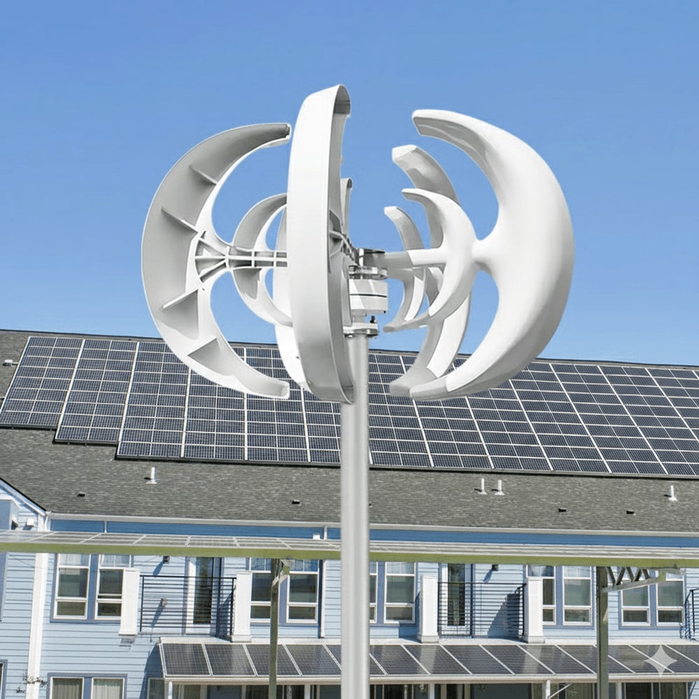 5000W Vertical Wind Turbine Generator Small Windmill Free Energy For Household Farm MPPT Controller 0