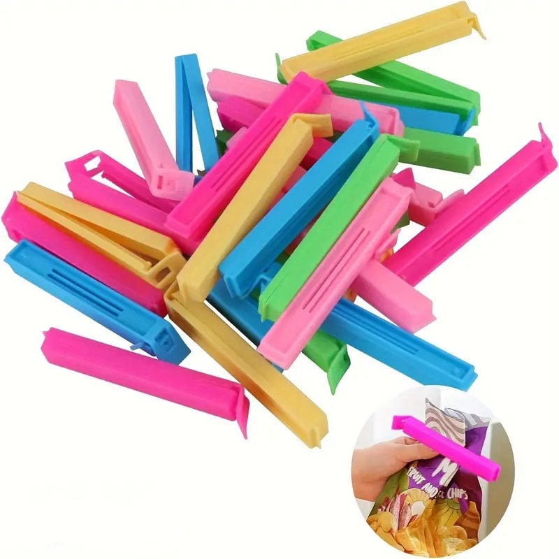 Colorful Reusable Kitchen Clips Multi Pack Bag Clips Snack Bag Sealer Set For Fresh Keeping 0