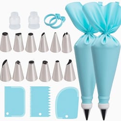 premium reusable piping set with professional cake decorating tips & baking accessories
