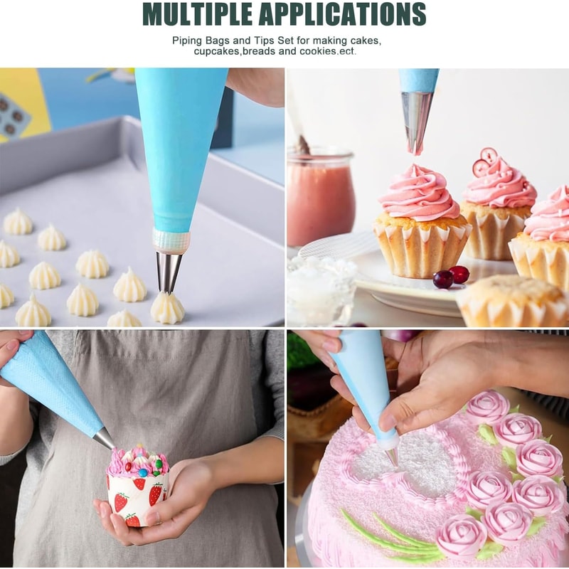 Premium Reusable Piping Set with Professional Cake Decorating Tips & Baking Accessories