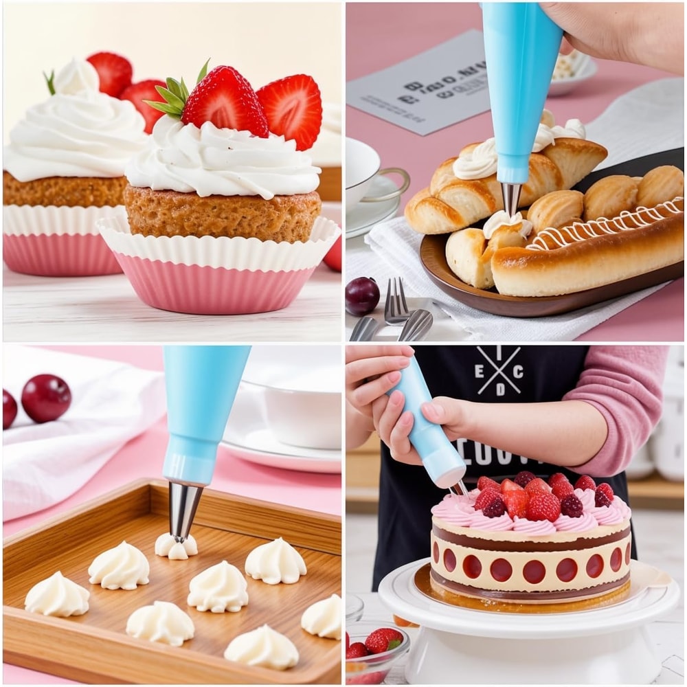 Premium Reusable Piping Set with Professional Cake Decorating Tips & Baking Accessories