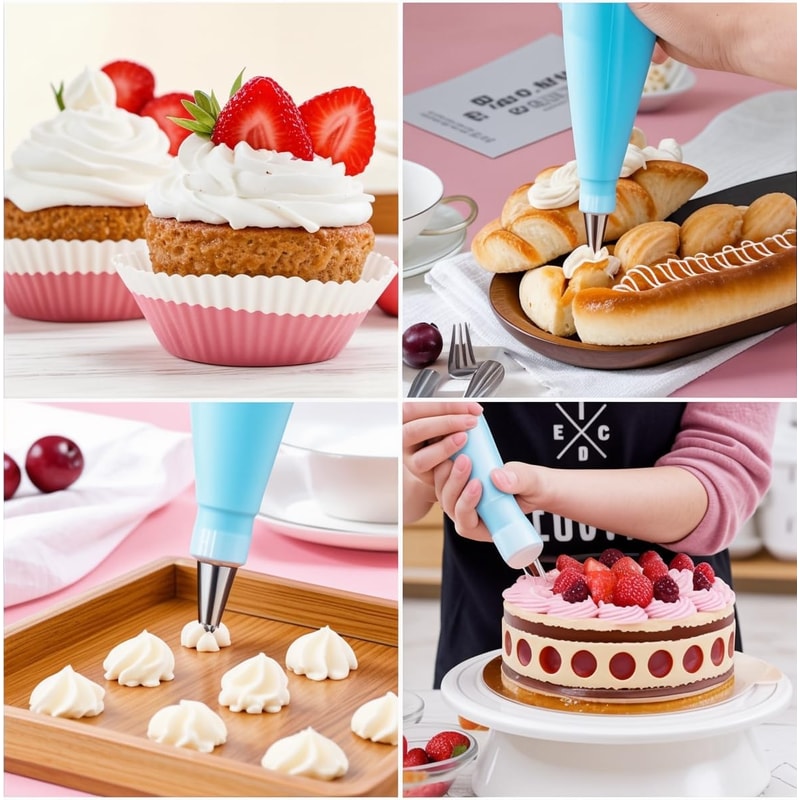 Premium Reusable Piping Set with Professional Cake Decorating Tips & Baking Accessories