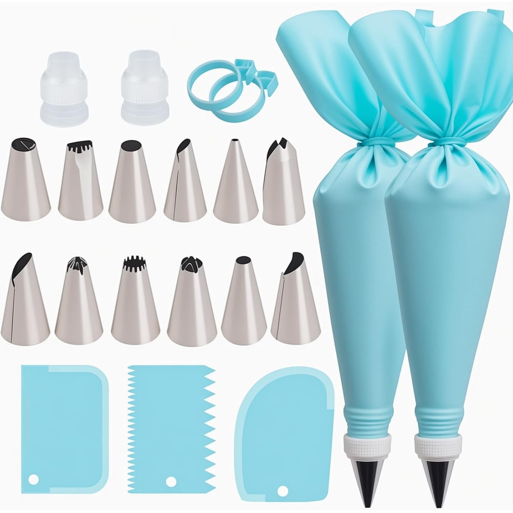 Premium Reusable Piping Set with Professional Cake Decorating Tips & Baking Accessories